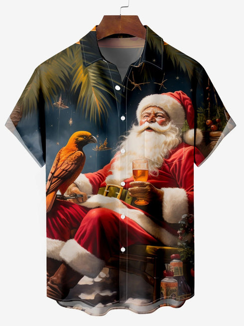 Men's Christmas Funny Graphic Short Sleeve Hawaiian Shirt